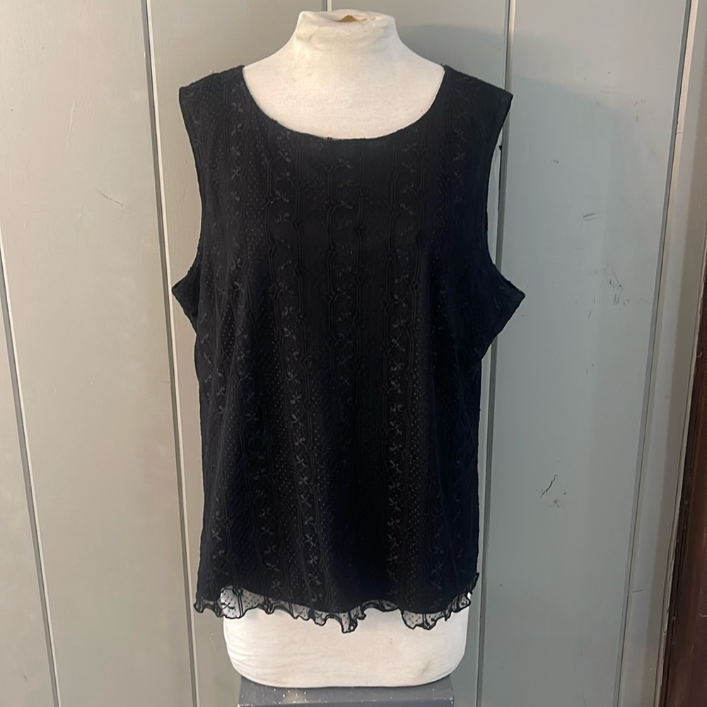 Lane Bryant Tank Top Black Layering Corporate Club Goth Minimalist Career Office